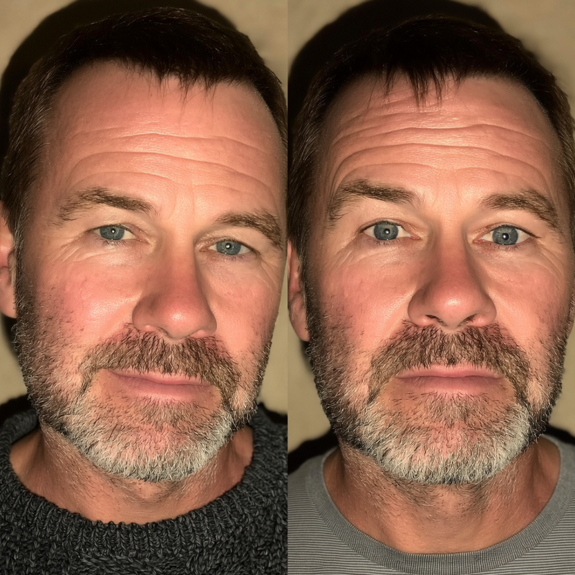 Before and after: reduced hooded eyes
