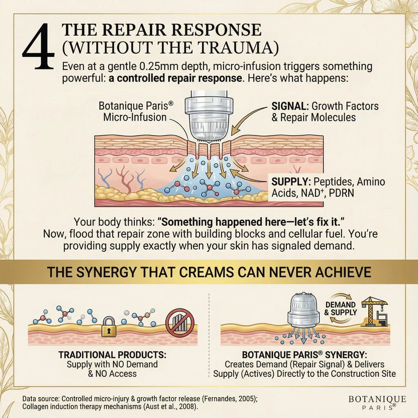 Surface creams vs micro-infusion penetration, panel 4