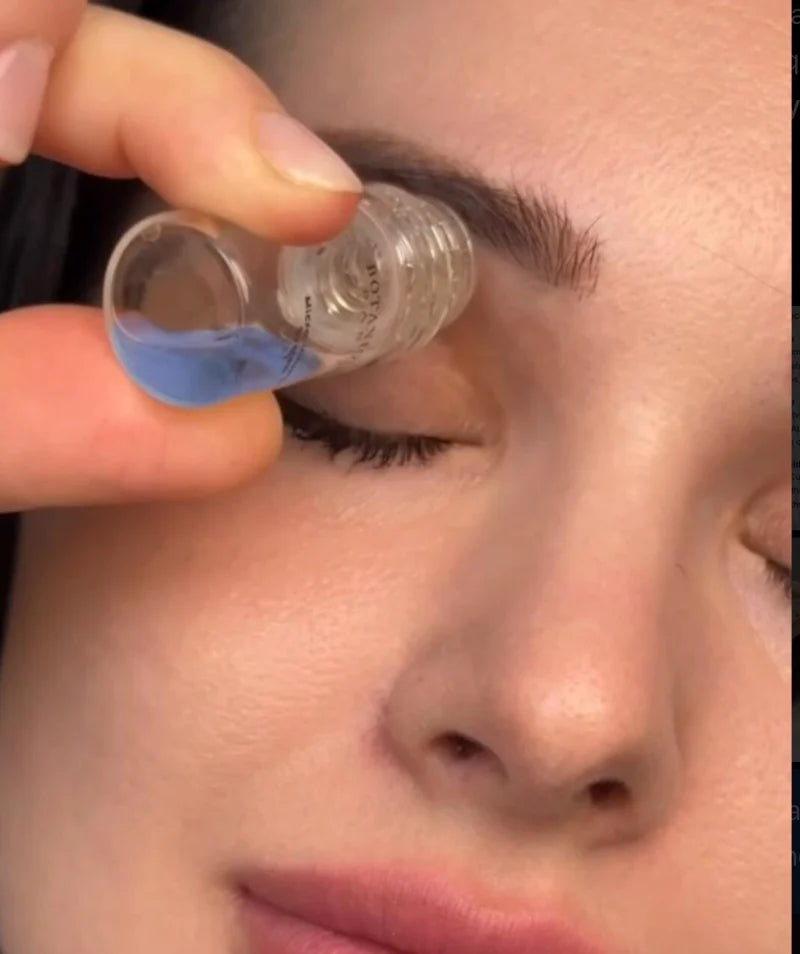 Micro-Infusion applicator held against the brow bone
