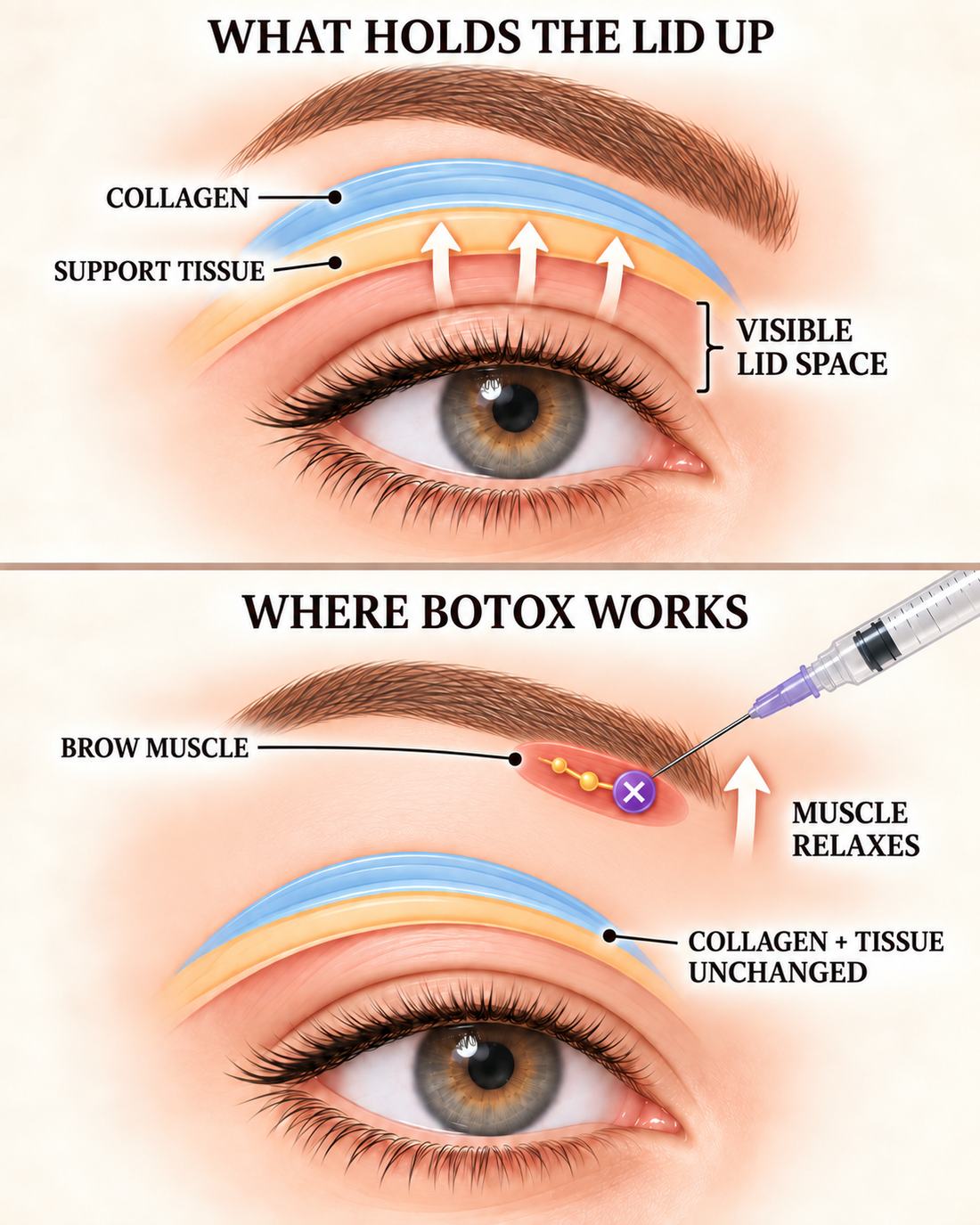 Upper eyelid tissue system diagram