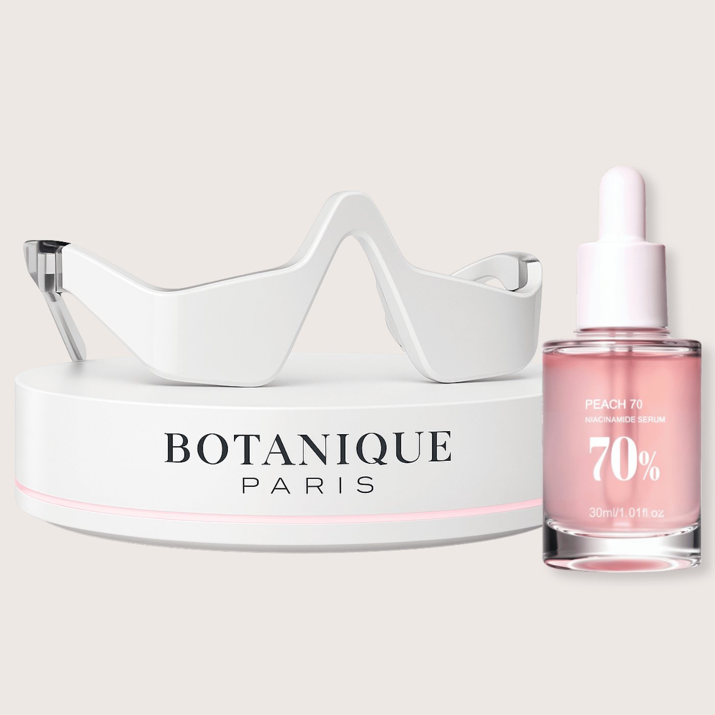 Skincare product set with 'BOTANIQUE PARIS' on a light background
