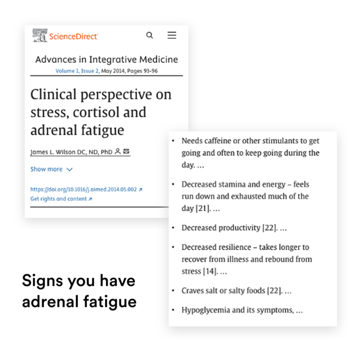 ScienceDirect article on stress, cortisol, and adrenal fatigue