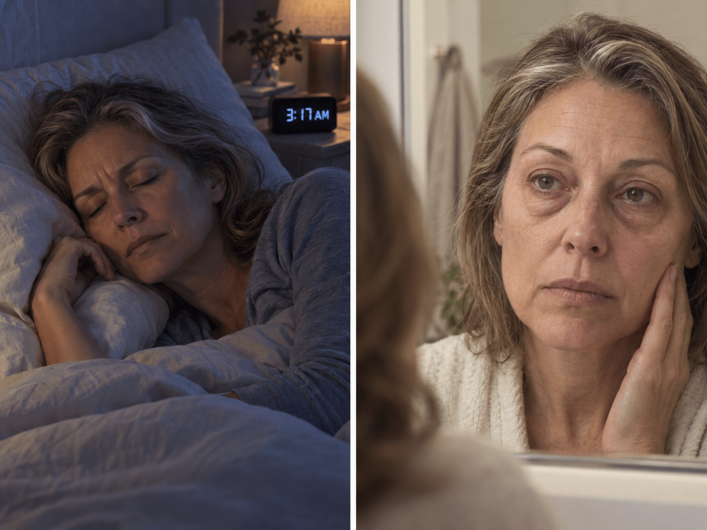 Awake at 3:17am, and the same face in the mirror the next morning